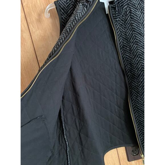 Charter Club herringbone textured vest women's size small black gray full zip - Picture 6 of 13